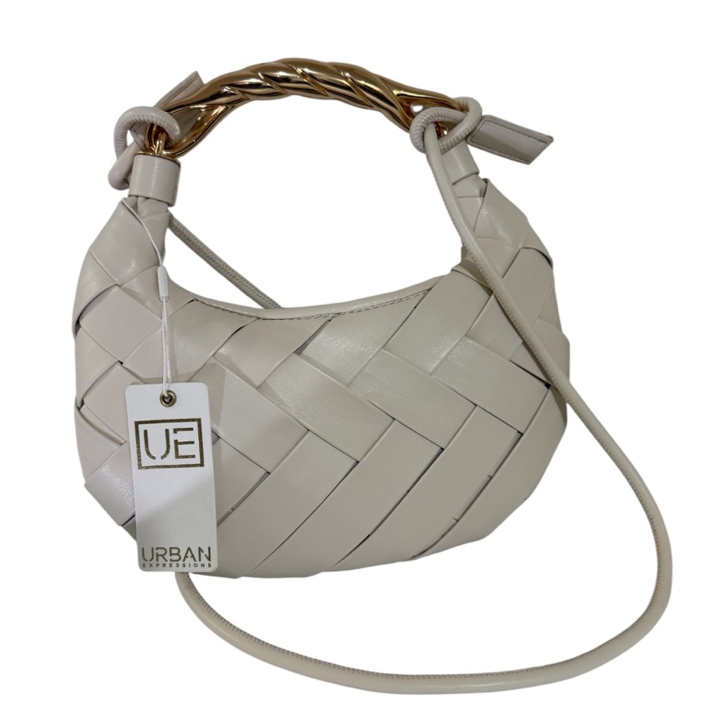 SOLD 🛑Urban Expressions Cream Shoulder Bag with Woven Texture